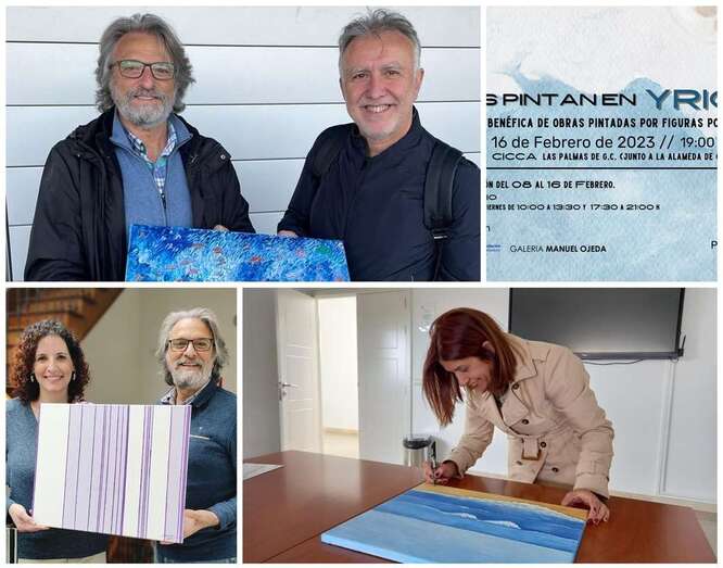 Algunas de los políticos han pintado un cuadro para la subasta de Yrichen/TA.